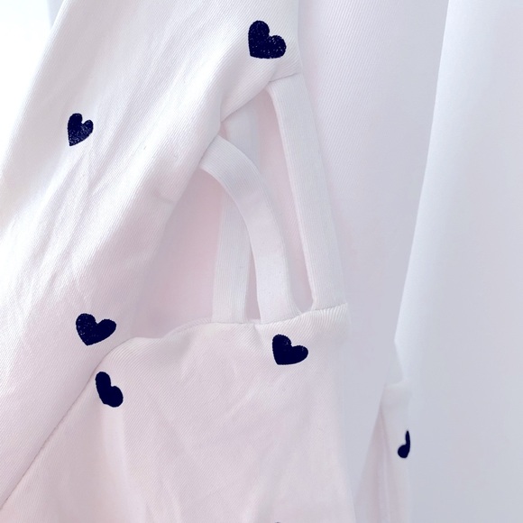 🤍SKINNY DIP🖤 one piece bathing suit in white with little black hearts . Small. - Picture 5 of 8